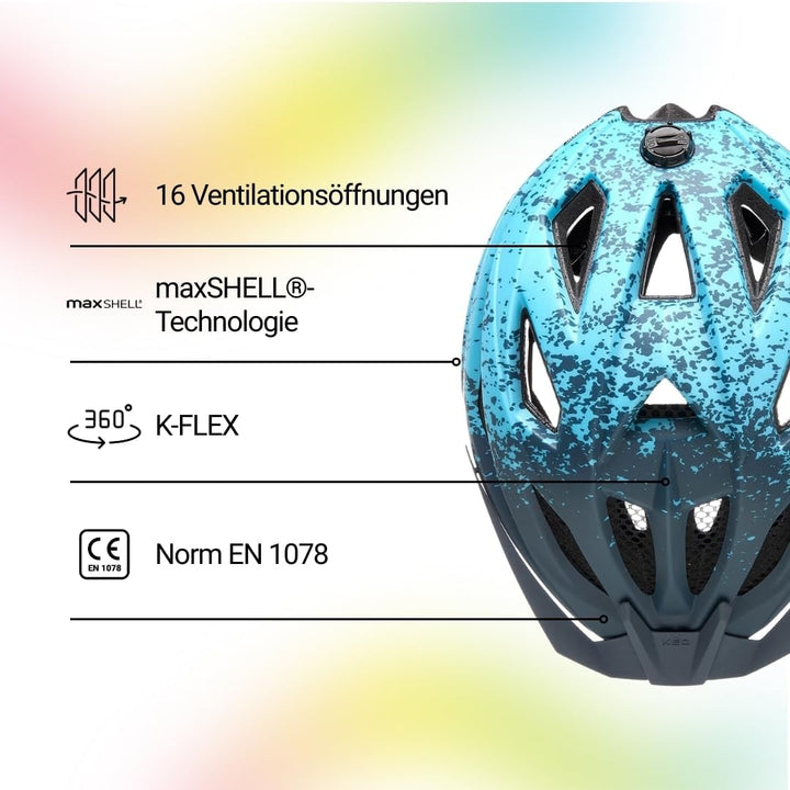 Street Jr Pro Kinder- und Jugend-Fahrradhelm mit LED Rücklicht, 300g, Made in Germany, Maxshell-Tech