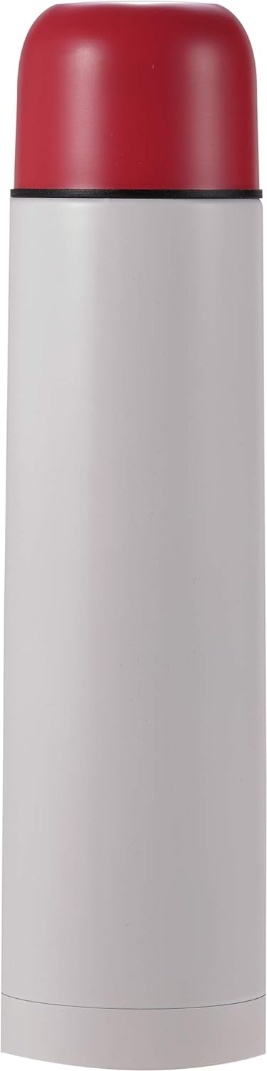 Cressi Unisex-Adult Stainless Steel Thermal Flask 1 l Sport-Thermoflasche aus Edelstahl, Weiss/Rot