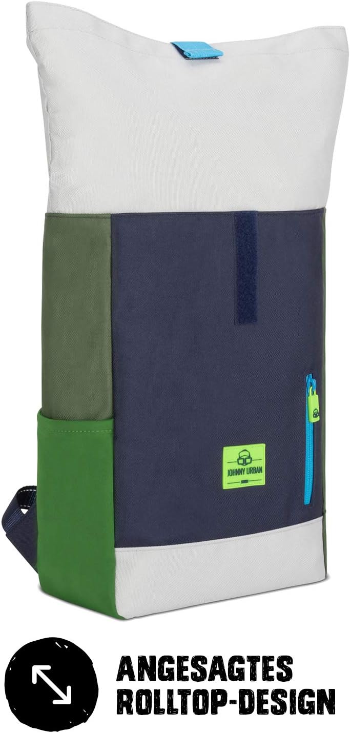 Johnny Urban Rucksack Kinder Jungen & Mädchen Grün - Junior Aaron - Kinderrucksack mit Brustgurt - A