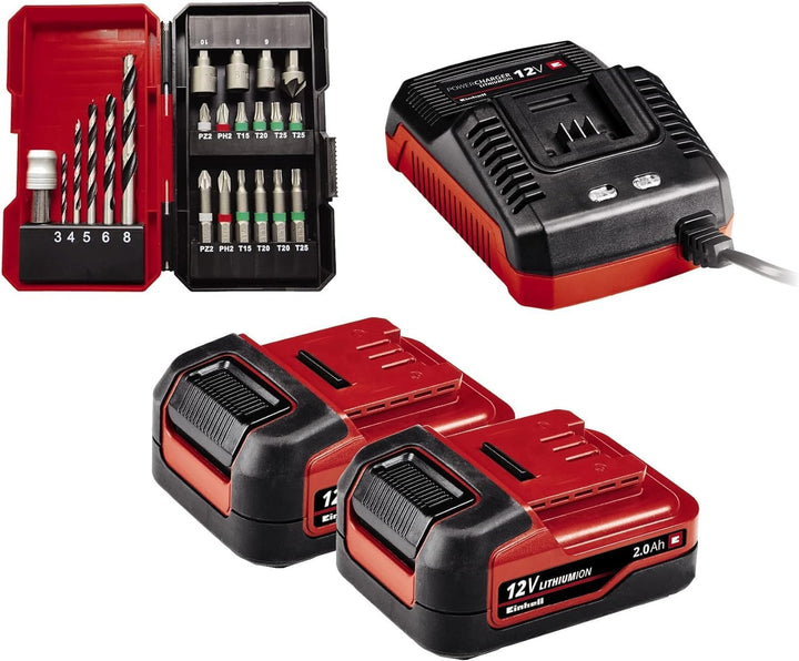 Einhell Akku-Bohrschrauber-Set TE-CD 12/1 Li +22+CL (Li-Ion, 12V, max 30 Nm, 2-Gang-Getriebe, inkl.