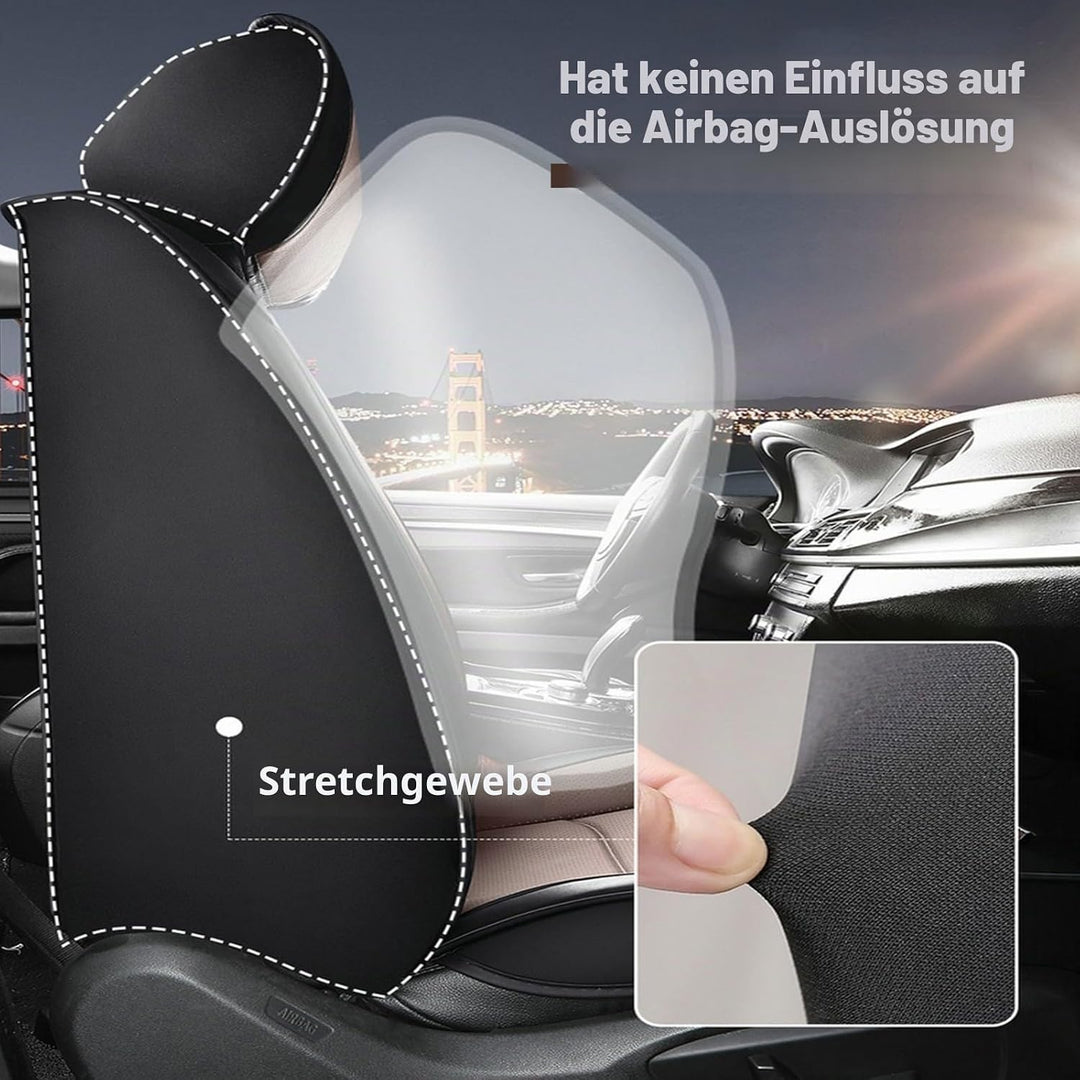 Sitzbezüge Auto 5 Stück für Volkswagen ID.3 Sitzbezug Auto Set Leder Vordersitze Schonbezug Autositz