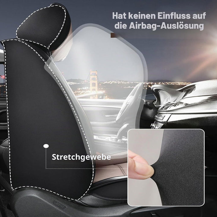 Sitzbezüge Auto 5 Stück für Volkswagen ID.3 Sitzbezug Auto Set Leder Vordersitze Schonbezug Autositz