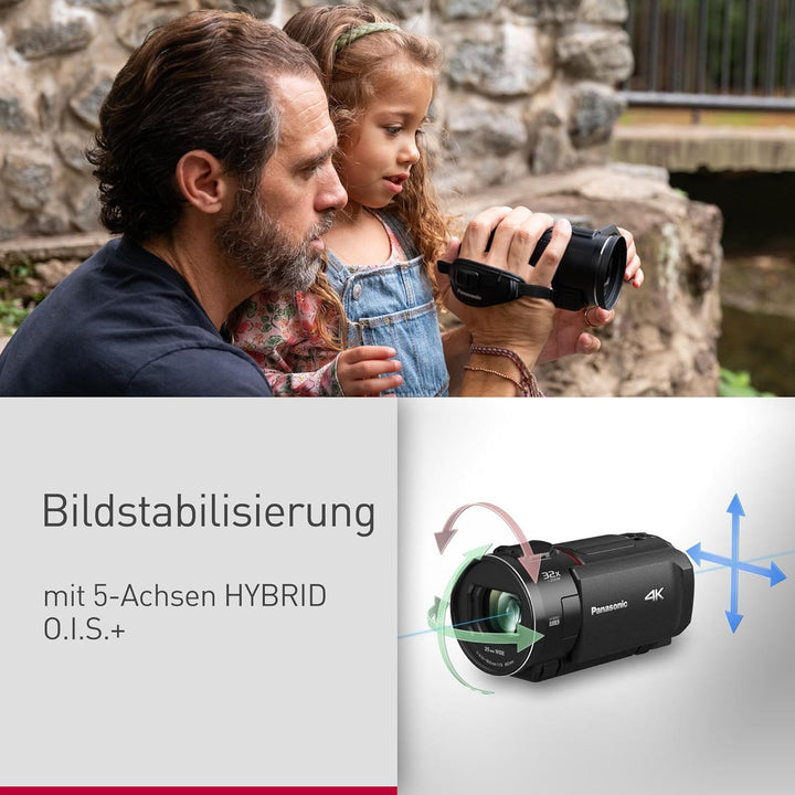 Panasonic HC-VX3E-K 4K-Camcorder, Video (25p), 25-mm-F1.8-Weitwinkelobjektiv, 24-facher optischer Zo