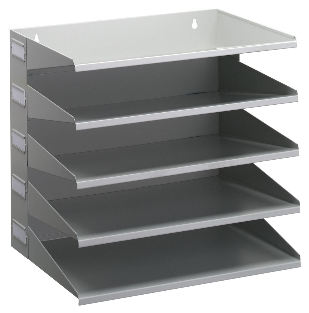 Durable Sortierreck (mit 5 Ablagefächern), für Tisch oder Wand, grau, 336010 Grau 5 Fächer, Grau 5 F