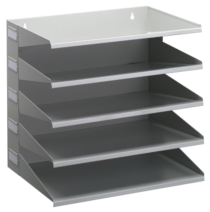 Durable Sortierreck (mit 5 Ablagefächern), für Tisch oder Wand, grau, 336010 Grau 5 Fächer, Grau 5 F