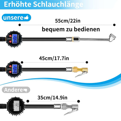 Digitaler Reifenfüller Manometer Druckluft Reifendruckprüfer - ENDARK Luftdruckprüfer Digital Reifen