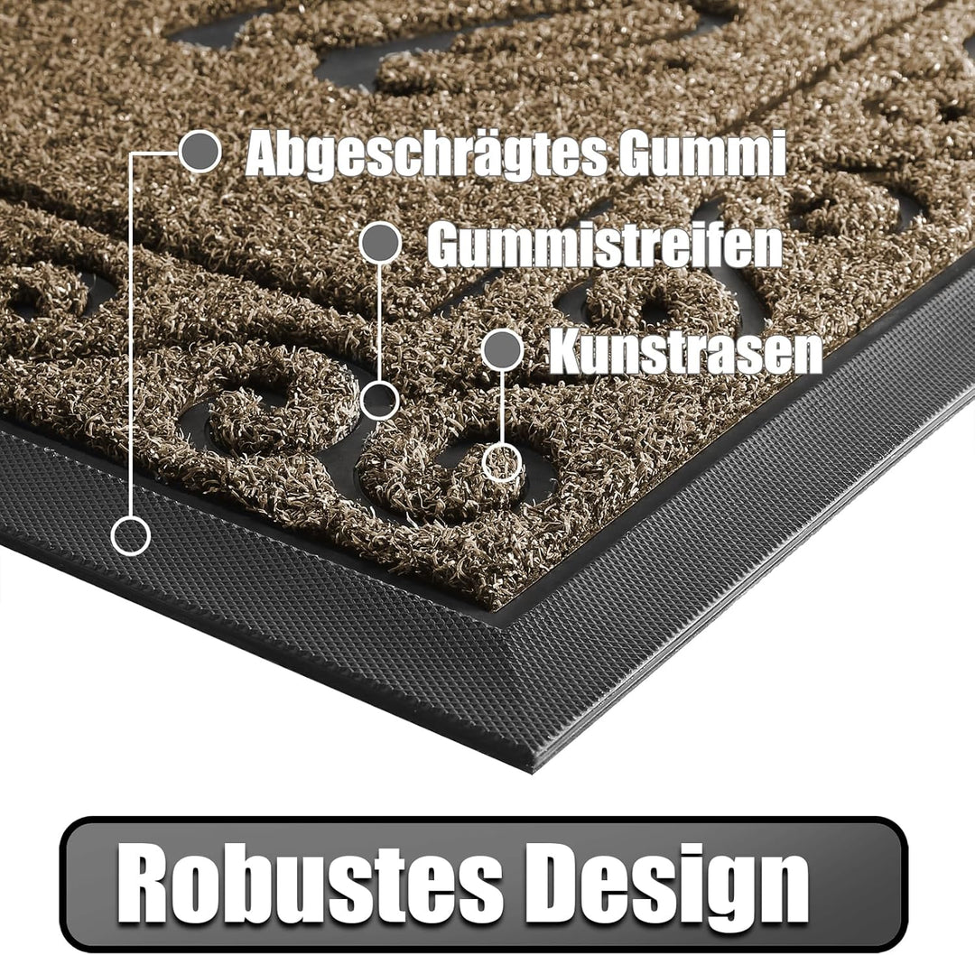 Yimobra Fussmatte Aussen, 120 x 81 cm, rutschfest, Wetterfest, Waschbar, Wellcome Schmutzfangmatte f