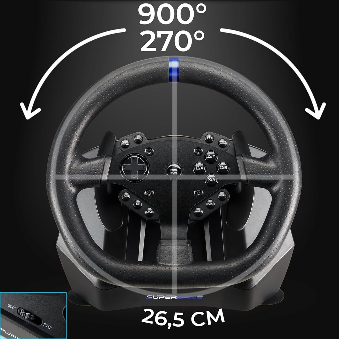 Superdrive - Rennlenkrad/lenkrad SV950 mit Pedalen und Schaltwippen Xbox Serie X/S, PS4, Xbox One, P