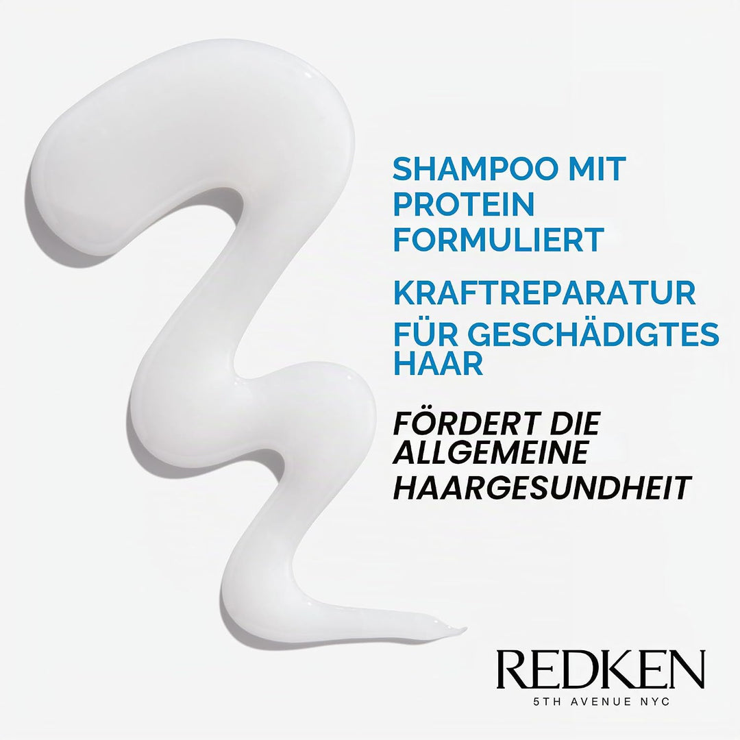 Redken Haarshampoo für sprödes und geschädigtes Haar, Anti Haarbruch, Mit Sojaproteinen, Ceramiden,