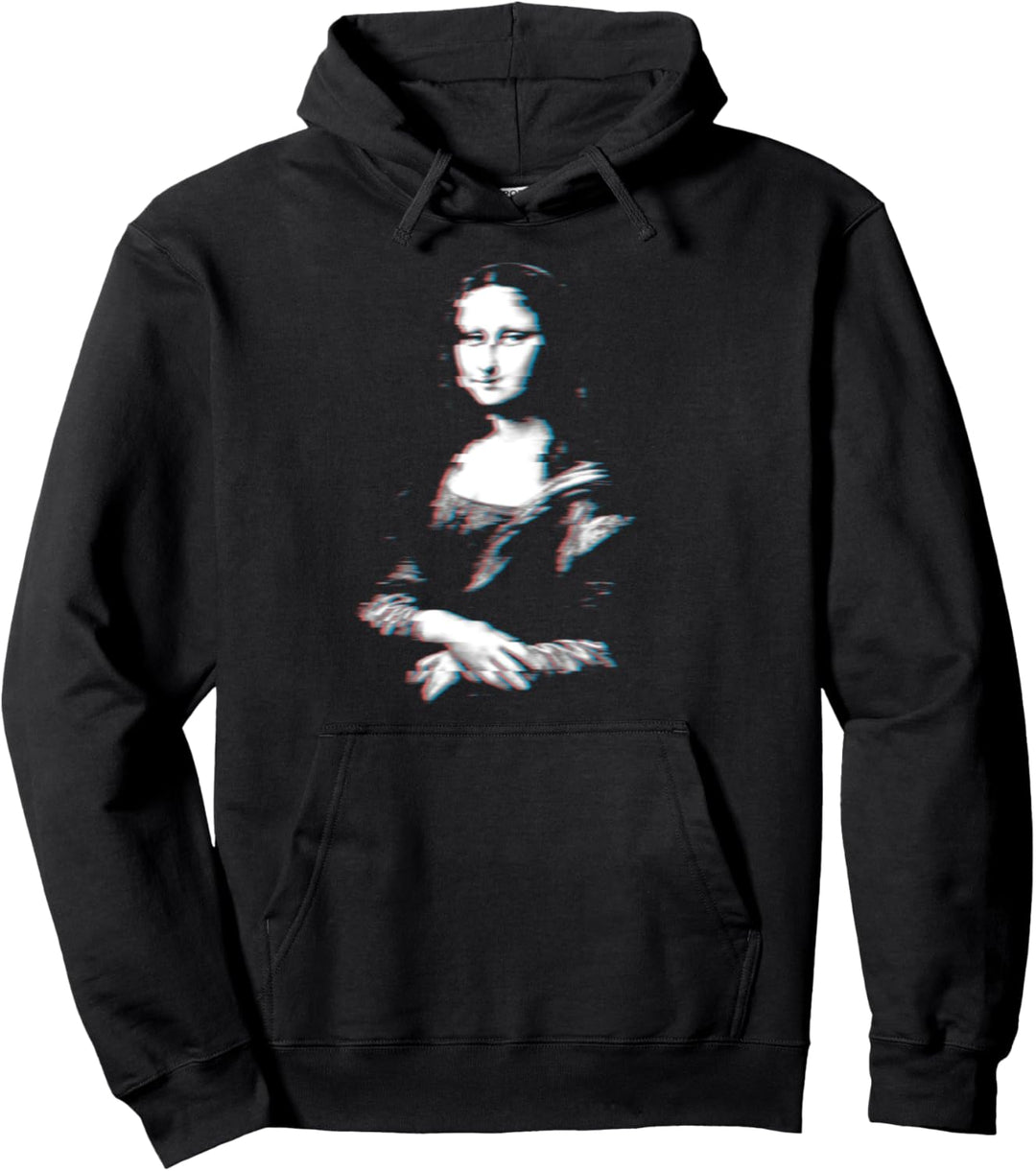 Mona Lisa Glitch Vaporwave Ästhetische Kunst Pullover Hoodie