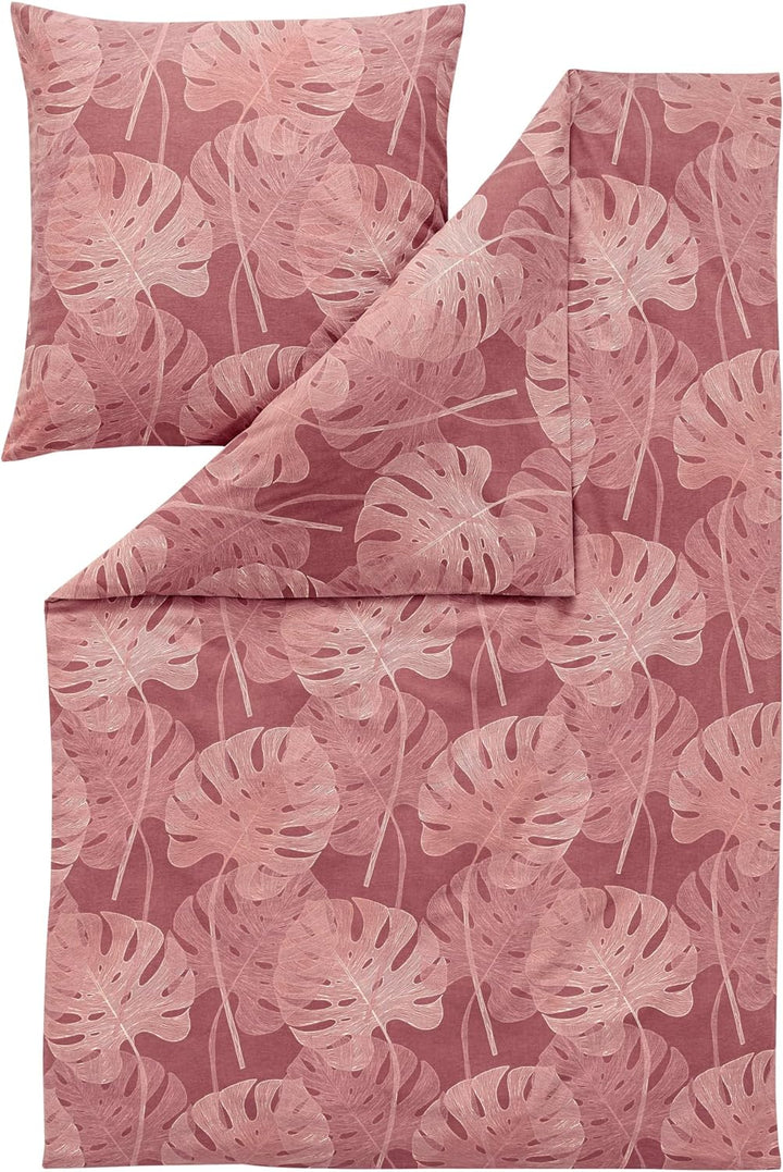 ESTELLA Feinflanell Bettwäsche Modena rost 1 Bettbezug 135 x 200 cm + 1 Kissenbezug 80 x 80 cm, 1 Be
