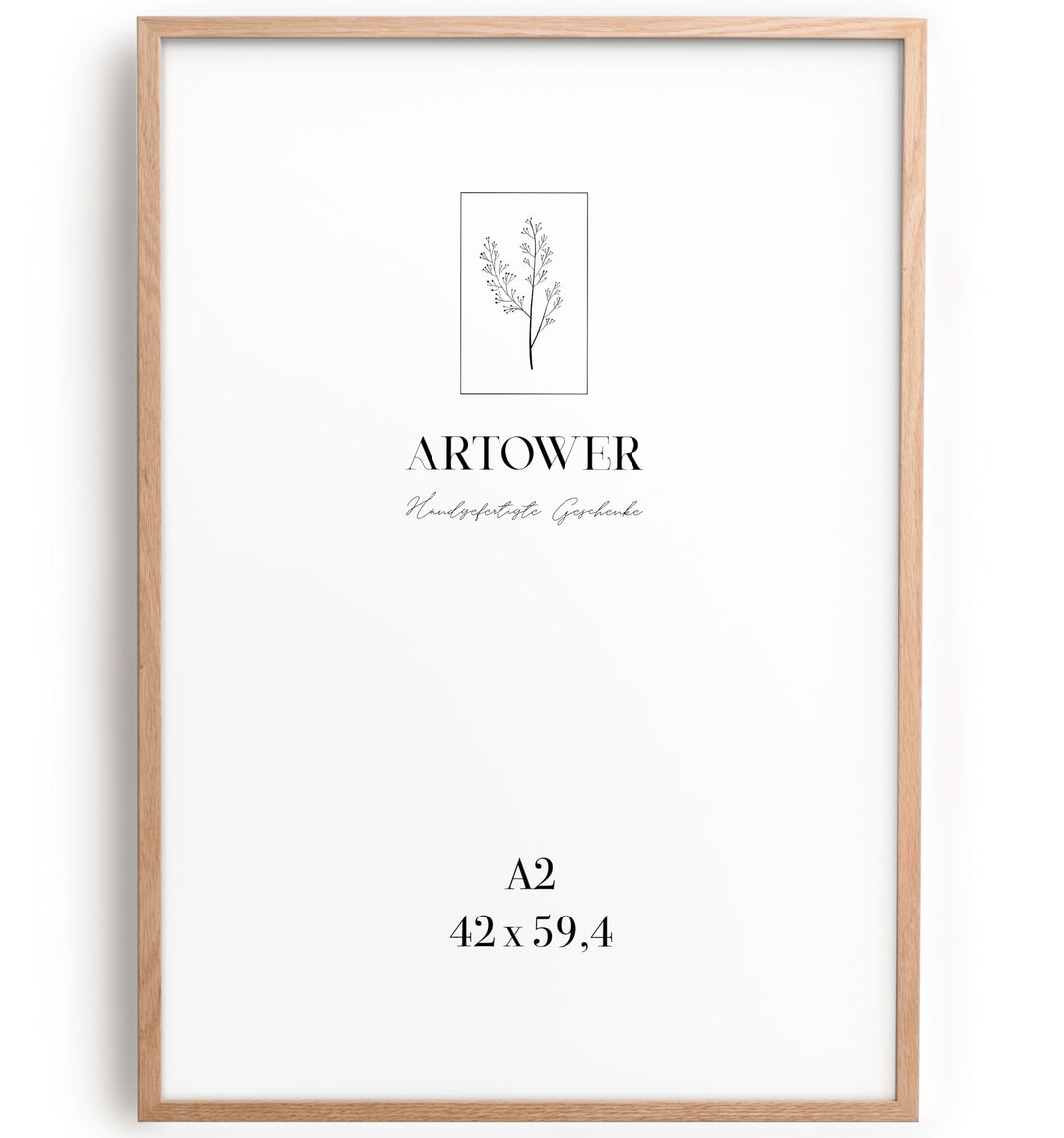Artower® Bilderrahmen für DIN A2 42 x 60 cm Natur Holz Eiche Dünner Rahmen | Posterrahmen Gross Coll