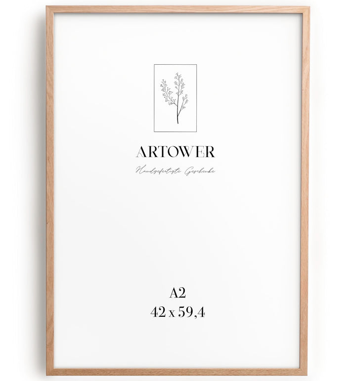 Artower® Bilderrahmen für DIN A2 42 x 60 cm Natur Holz Eiche Dünner Rahmen | Posterrahmen Gross Coll