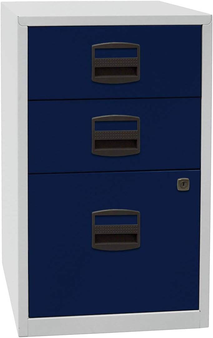 Bisley Home Beistellschrank PFA, 2 Universalschubladen, 1 HR-Schublade, Metall, 645 Lichtgrau, 40 x