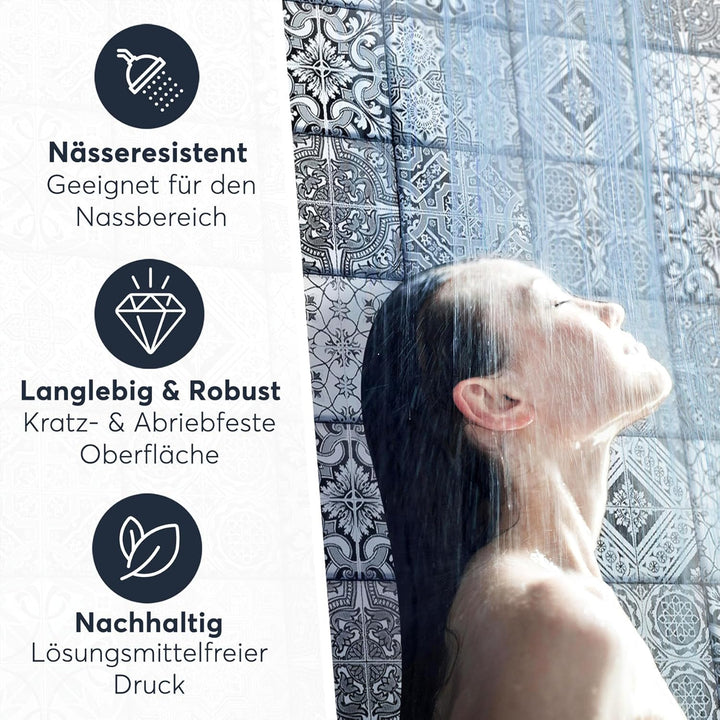 40 Stück Fliesenfolie für Bad und Küche 20x20 cm - Mosaikfliesen, Fliesensticker - Stickerfliesen, F