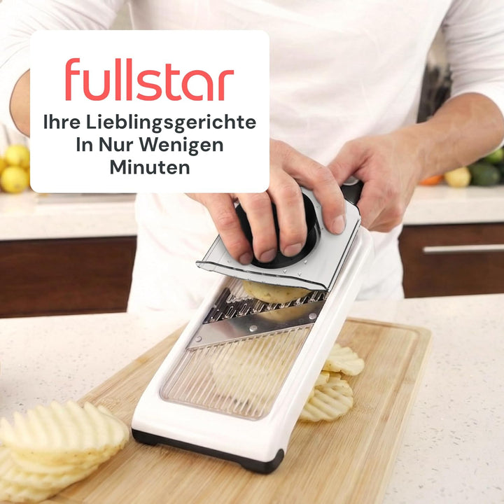 Fullstar 2-in-1 Mandoline Gemüsehobel und Julienneschneider - 4 Verstellbarer Dickeneinstellungen -