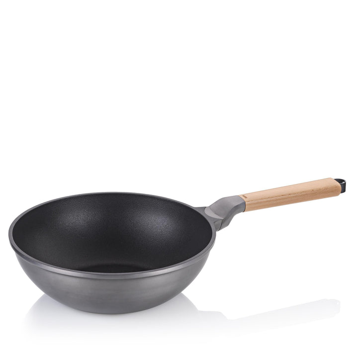 kela Wok-Pfanne Vitana, Ø 30 cm, 5 L, Aluguss, grau, recycelbar, Allherdboden, antihaftbeschichtet,