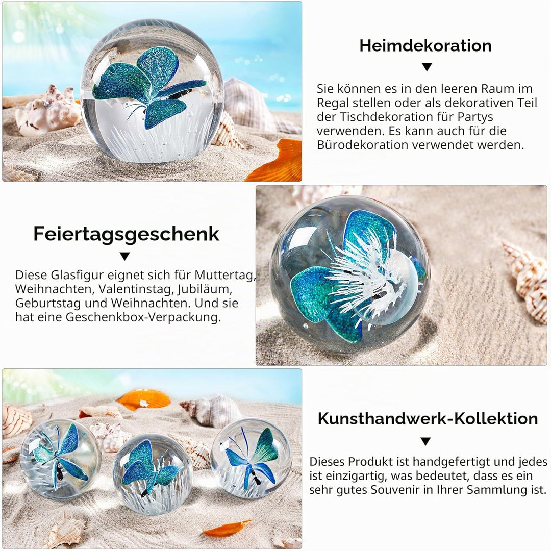 Briefbeschwerer aus mundgeblasenem Glas, Schmetterlingsfiguren, Briefbeschwerer, Geburtstagsgeschenk