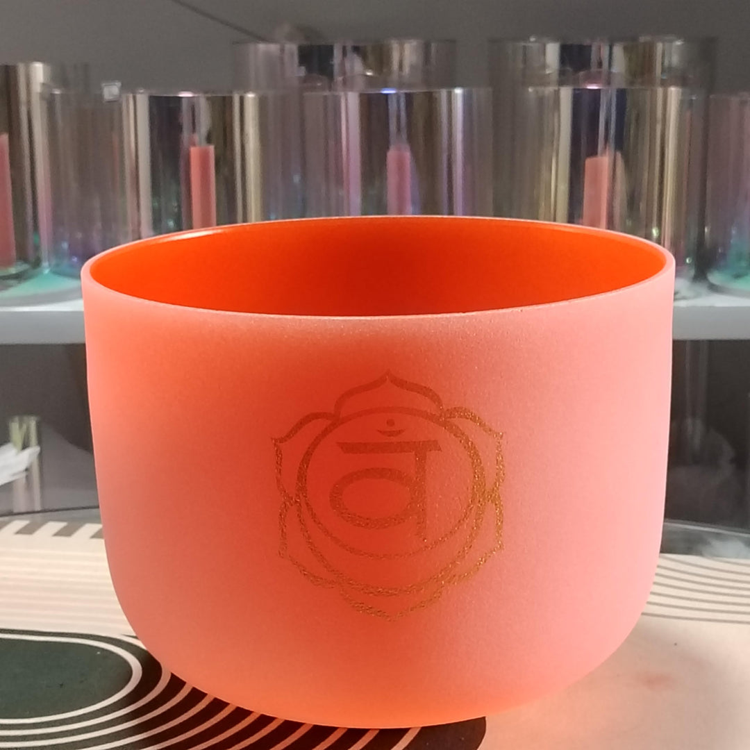 Chkara-Design, 432 Hz, D, Sakralchakra, Quarz-Kristall, Klangschale für Meditation, Yoga und Entspan