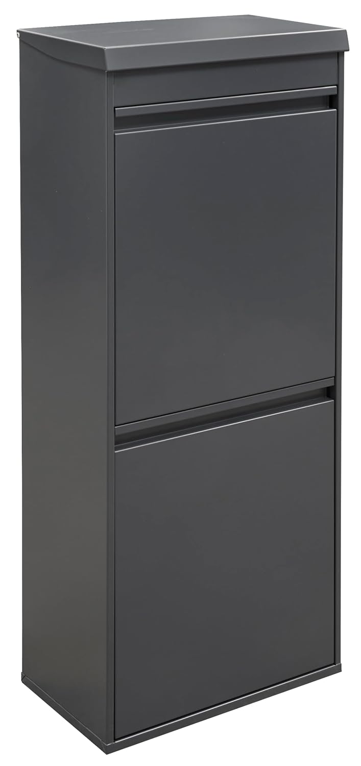 ARREGUI Top CR424-B Mülltrennsystem aus Stahl mit Aufbewahrungsbox mit Deckel | 3 Fächer Mülleimer f