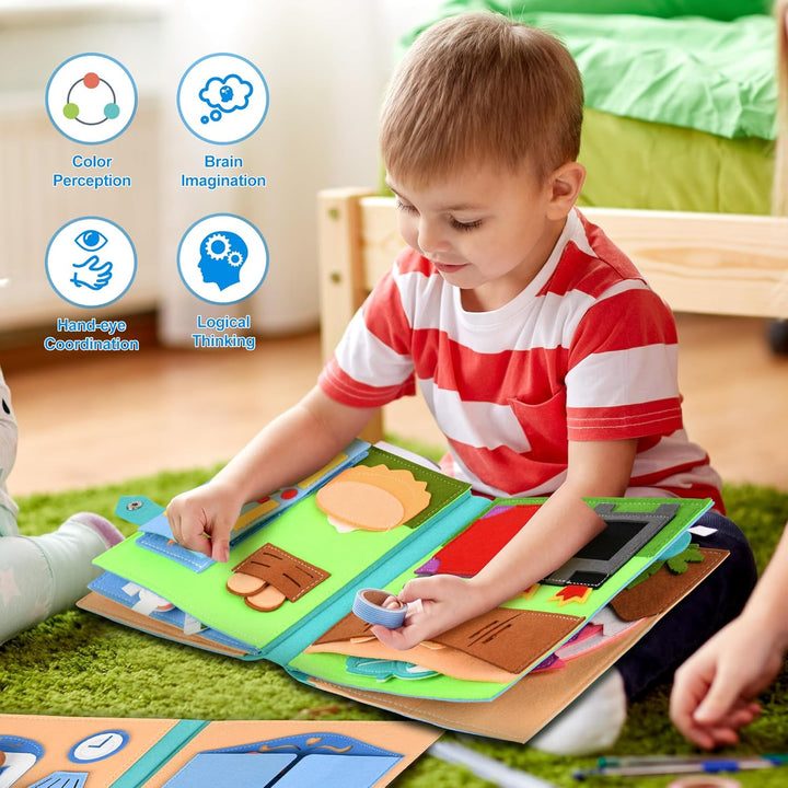Quiet Book 2 Jahre | Montessori Spielzeug ab 1 Jahre für Motorik Baby | Sensorik Spielzeug ab 1-6 Ja