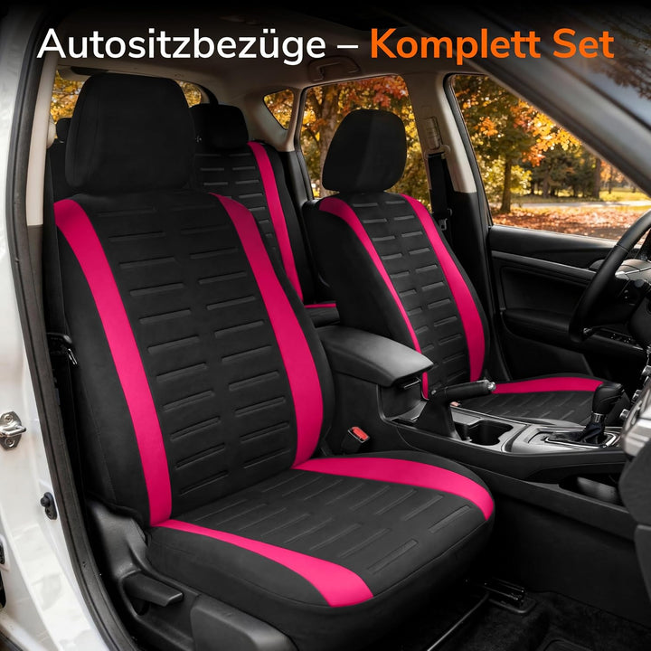 Upgrade4cars Autositzbezüge Set Universal Version 2026 Pink Schonbezüge Komplett Set Pink, Komplett