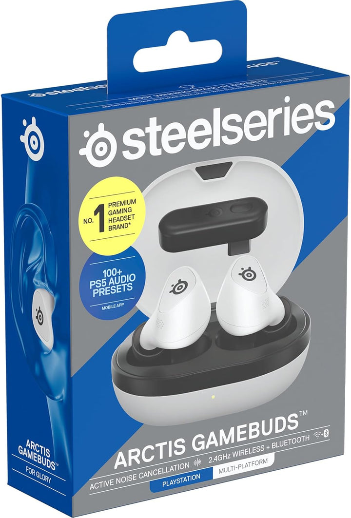 SteelSeries Arctis GameBuds Gaming-Headset für PlayStation, kabellos, 2,4 GHz + BT5.3, aktive Geräus