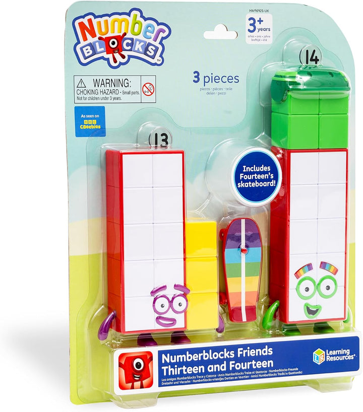 Learning Resources Numberblocks Dreizehn und Vierzehn, Figur und Lernspielzeug zum Erlernen von Zahl
