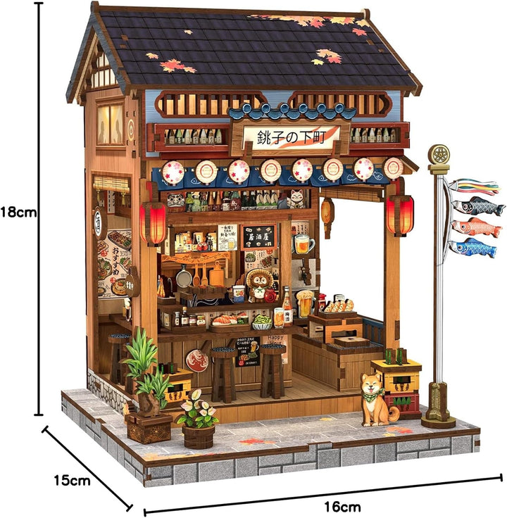 CUTEBEE Book Nook Kit für Erwachsene - Japanisches Izakaya Miniaturhaus, 3D Holzpuzzle DIY zum Selbe