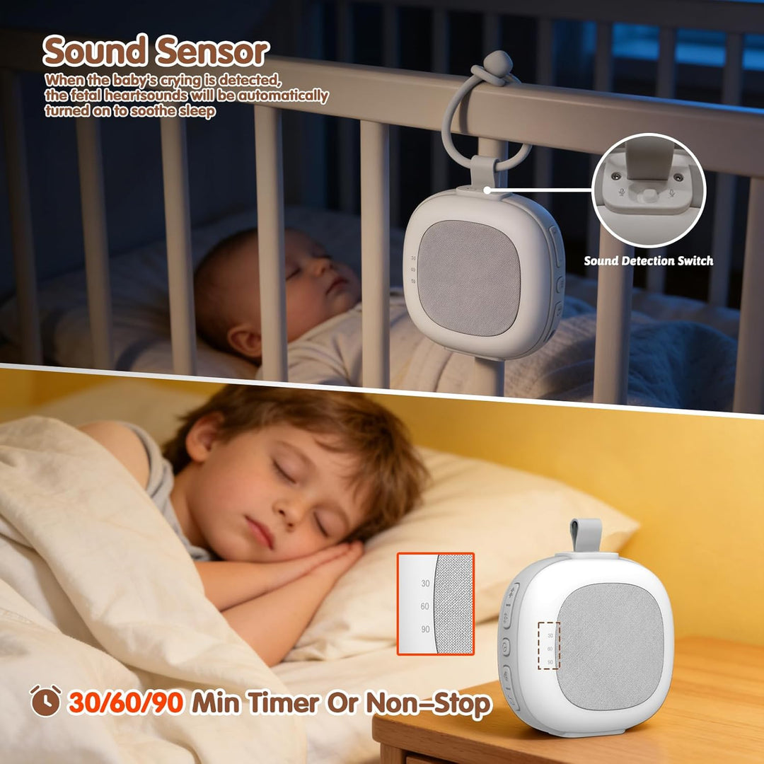 Tragbare White-Noise-Machine mit Nachtlicht Weisses Rauschgerät mit 32 High-Fidelity-Soundtracks, 7