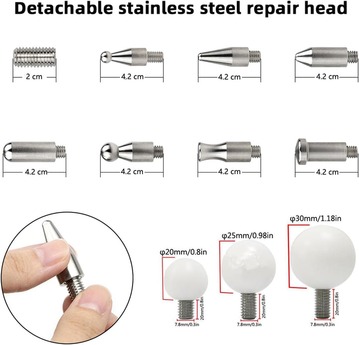 WHDZ Paintless Dent Repair Tools Car Dents Removal Rods Kit with Tips Repair Set for Auto Body Remov
