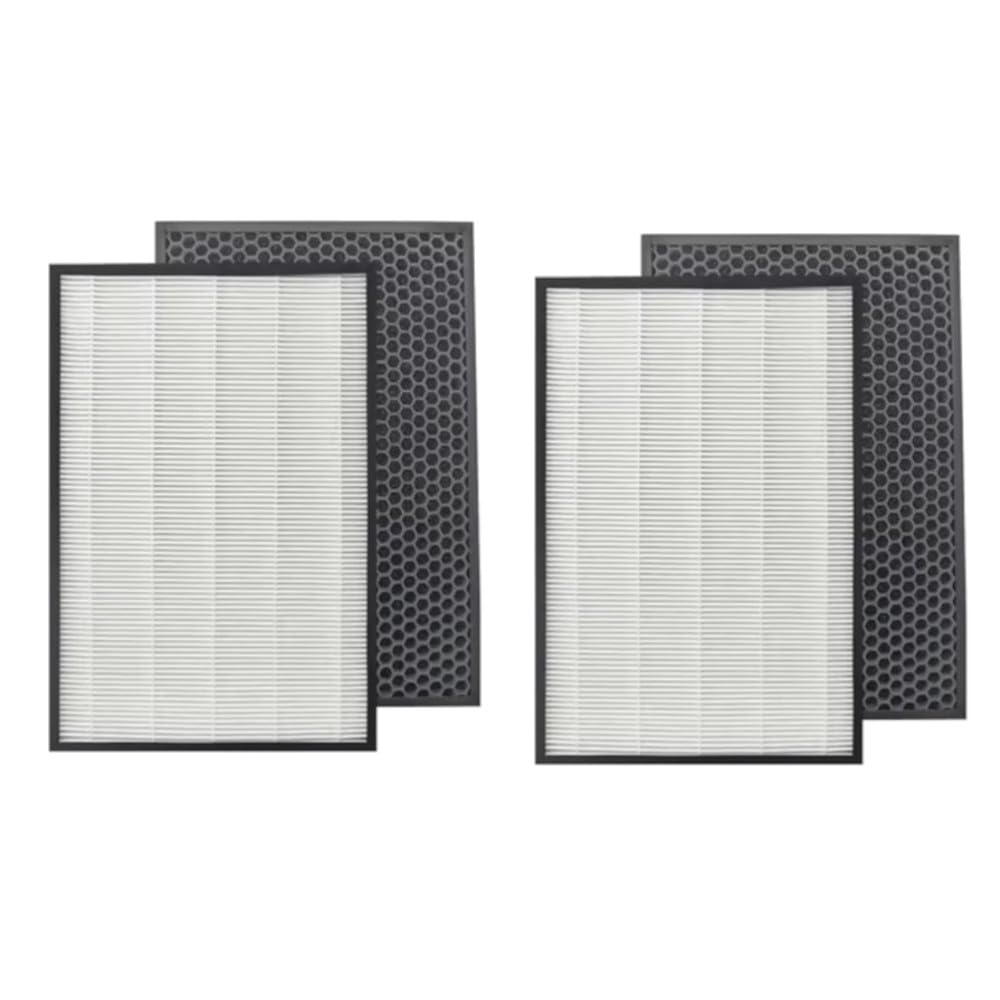 Trade-Shop 4in1 Luftreiniger Filter-Set (2x HEPA-Filter + 2x Aktivkohlefilter) kompatibel mit Philip