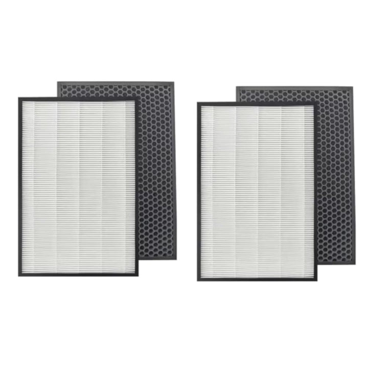 Trade-Shop 4in1 Luftreiniger Filter-Set (2x HEPA-Filter + 2x Aktivkohlefilter) kompatibel mit Philip
