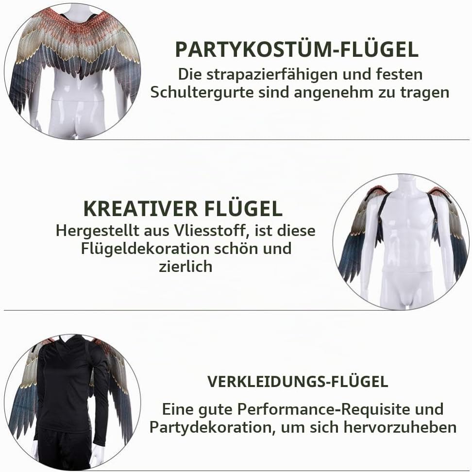 STOBOK Adlerflügel Vogel Kostüm Flügel Karneval Performance Requisite für Erwachsene Jungen Mädchen