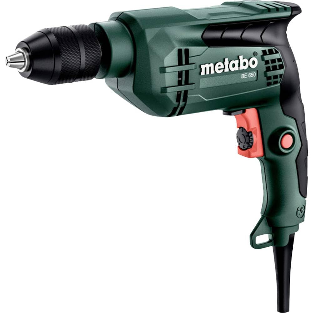 metabo Bohrmaschine BE 650-650 W, 13 mm Stahlbohren, 30 mm Holzbohren, 2800 /min Drehzahl - Vario-El