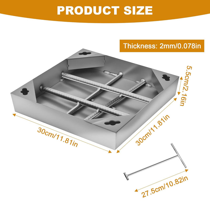 uyoyous Schachtabdeckung 300x300mm 201 Edelstahl Versenkte Schachtdeckel mit Rahmen Unsichtbare Scha