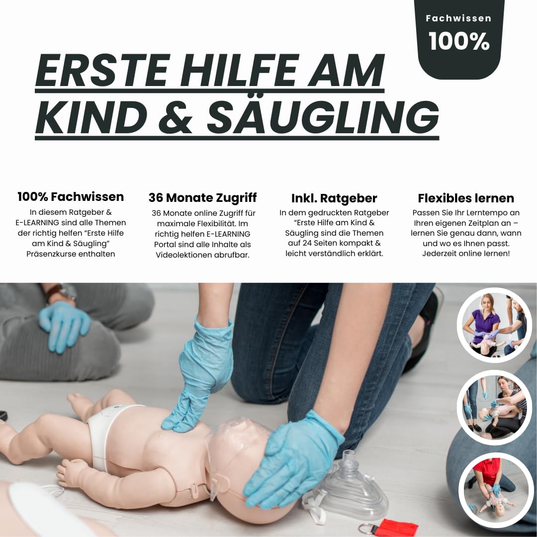 Online-Videokurs: Erste Hilfe bei Babys & Kleinkindern - inkl richtig helfen Ratgeber & Notfallkarte