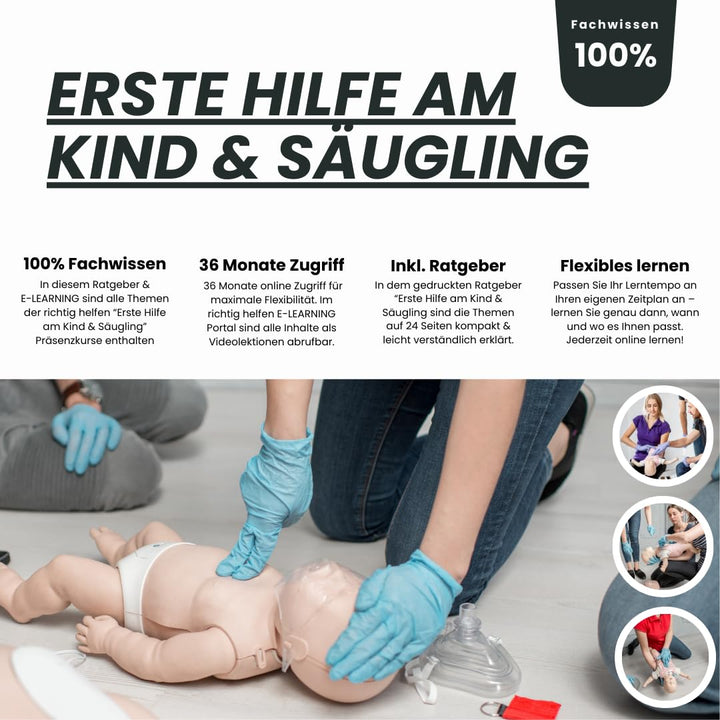 Online-Videokurs: Erste Hilfe bei Babys & Kleinkindern - inkl richtig helfen Ratgeber & Notfallkarte