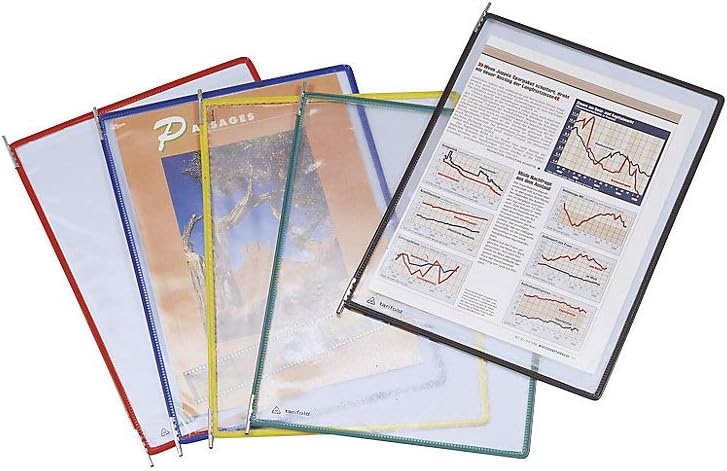 Tarifold 114005 - A4 PVC-Taschen mit Zapfen für Wanddisplayset und Dokumentenablage aus Metall, grün