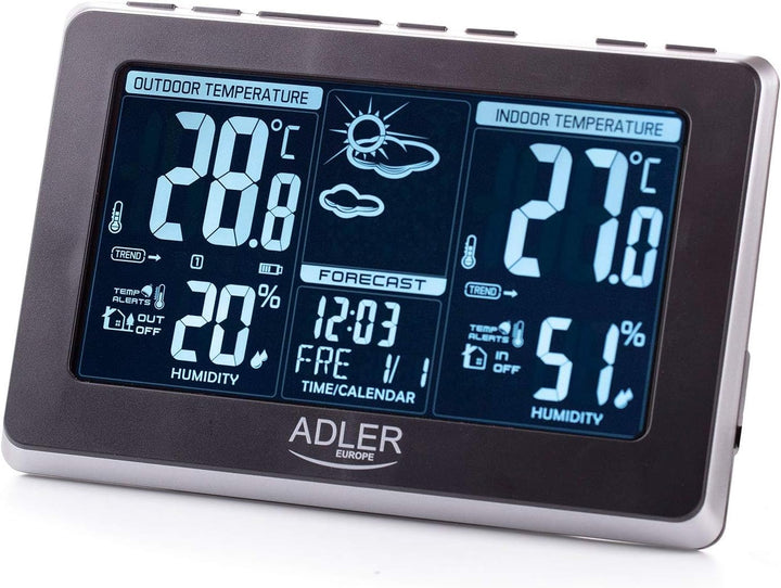 Adler AD 1175 Wetterstation, Schwarz, One Size, Black