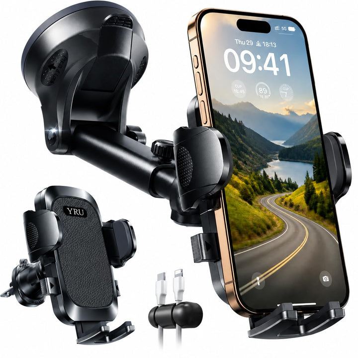 【2026 Militär-Klasse】Handyhalterung Auto Upgrade【Stärkst Saugnapf &amp; Lüftungsclip】Handy Halterung Aut