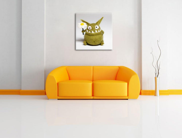 Pixxprint Where Are My Cookies? Lustiges Krümelmonster, Format: 70x70 auf Leinwand, 70x70