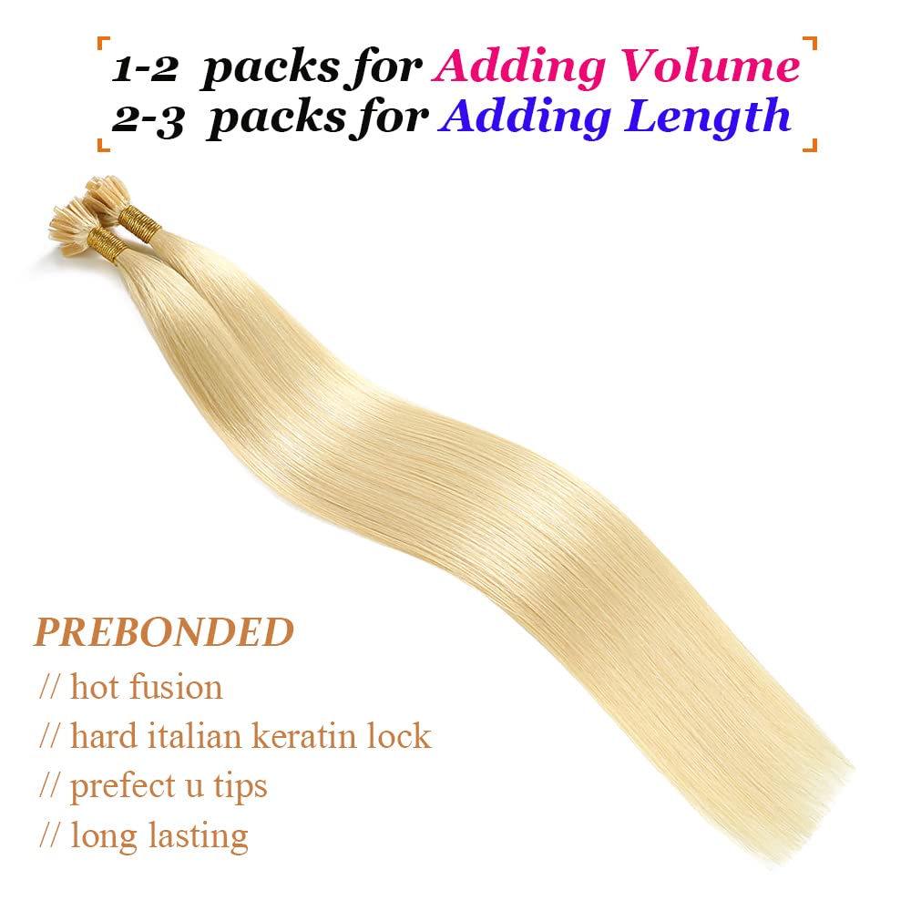 YILITE Bondings Extensions Echthaar 35cm 40g 50 Strähne Remy U Tip Extensions Echthaar Bondings Exte
