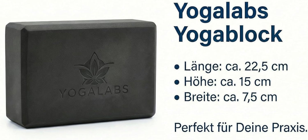 Yogablock aus EVA Schaum – Rutschfester Yoga Block 23 x 15 x 7,5 cm – Stabiler Pilates Block für Yog