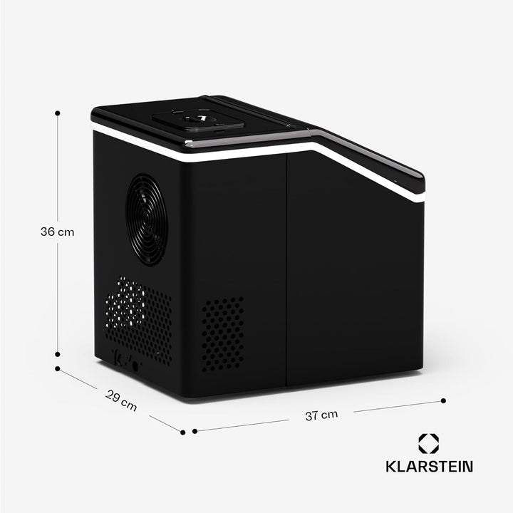 Klarstein Eiswürfelmaschine – Edelstahl, 13 kg/24 h, Touchscreen, kristallklare Eiswürfel, niedriger