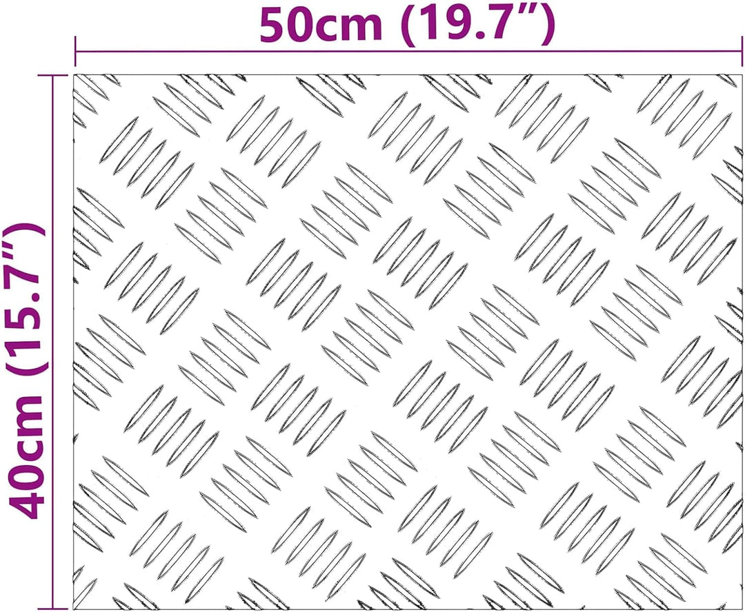 vidaXL Aluminium gerippte Treppenstufen Anti Rutsch Innentmatten | Gebürstetes Silber Set aus 4 rech