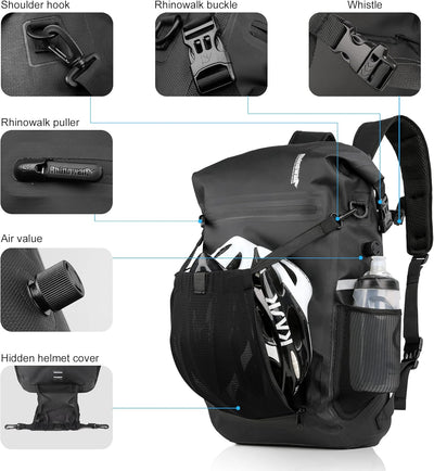 Rhinowalk Fahrrad Gepäckträgertasche Wasserdicht 22L Fahrradtasche Hinterradtasche Gepäckträger Seit