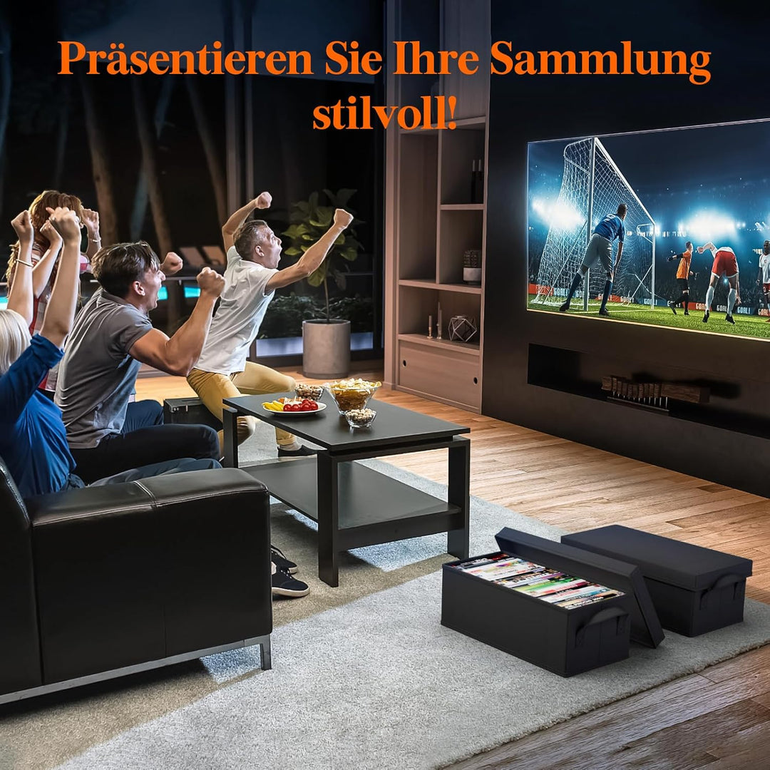 Lifewit DVD Aufbewahrungsbox 4 Packs, stapelbarer DVD Aufbewahrungsbehälter, faltbarer DVD Behälter