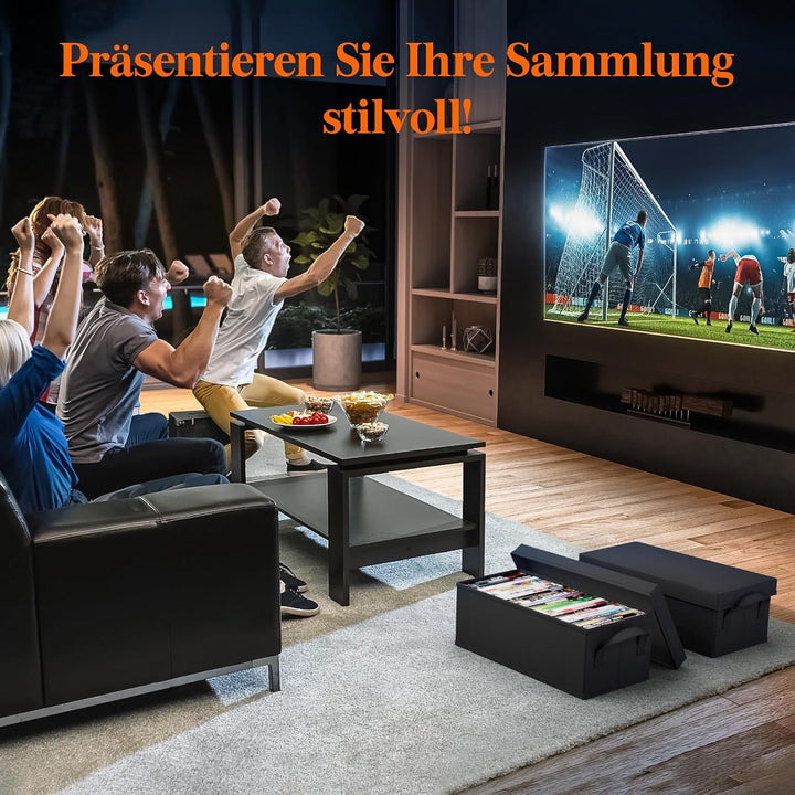 Lifewit DVD Aufbewahrungsbox 4 Packs, stapelbarer DVD Aufbewahrungsbehälter, faltbarer DVD Behälter