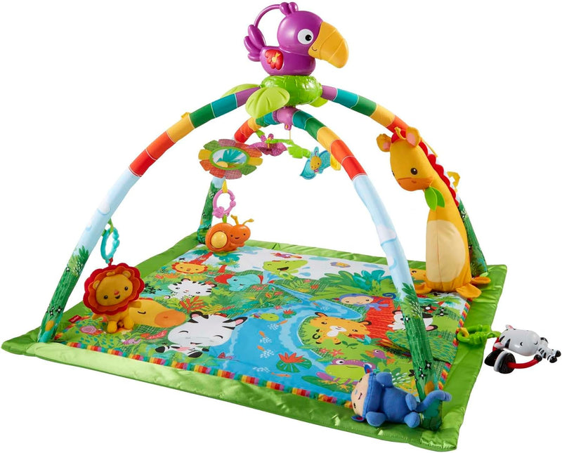 Fisher-Price GXC35 - Rainforest Erlebnisdecke mit Musik und Lichtern, Spieldecke mit Lichtern, Musik